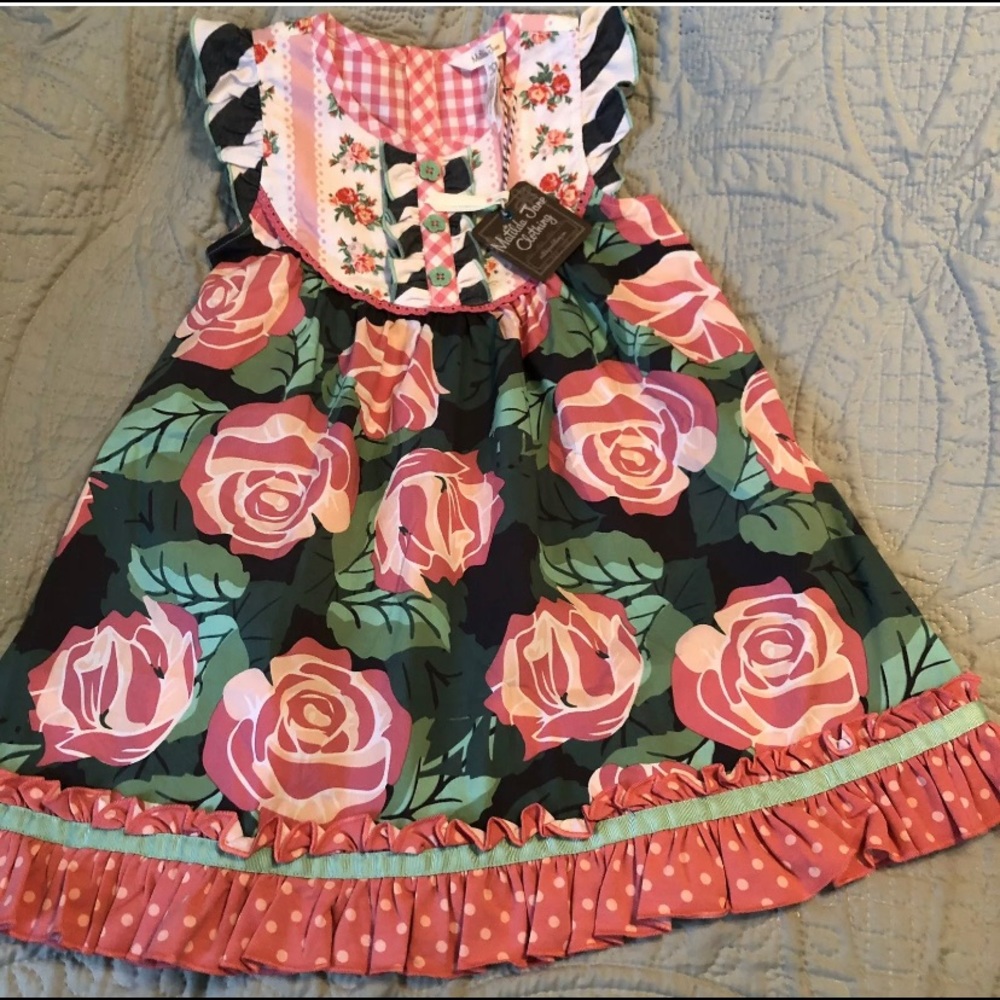 Matilda Jane All Abloom Dress flutter Roses NWT 6